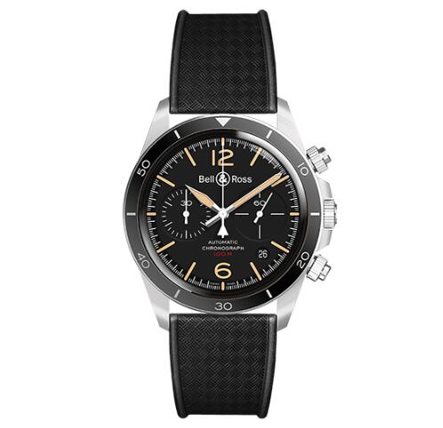 Replica Bell and Ross brv294 Watch BR V2-94 STEEL HERITAGE black rubber BRV294-HER-ST/SRB